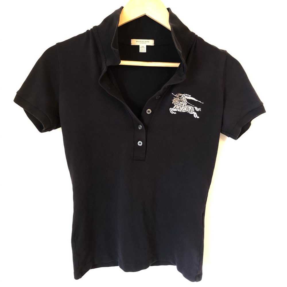 Black Burberry polo XS